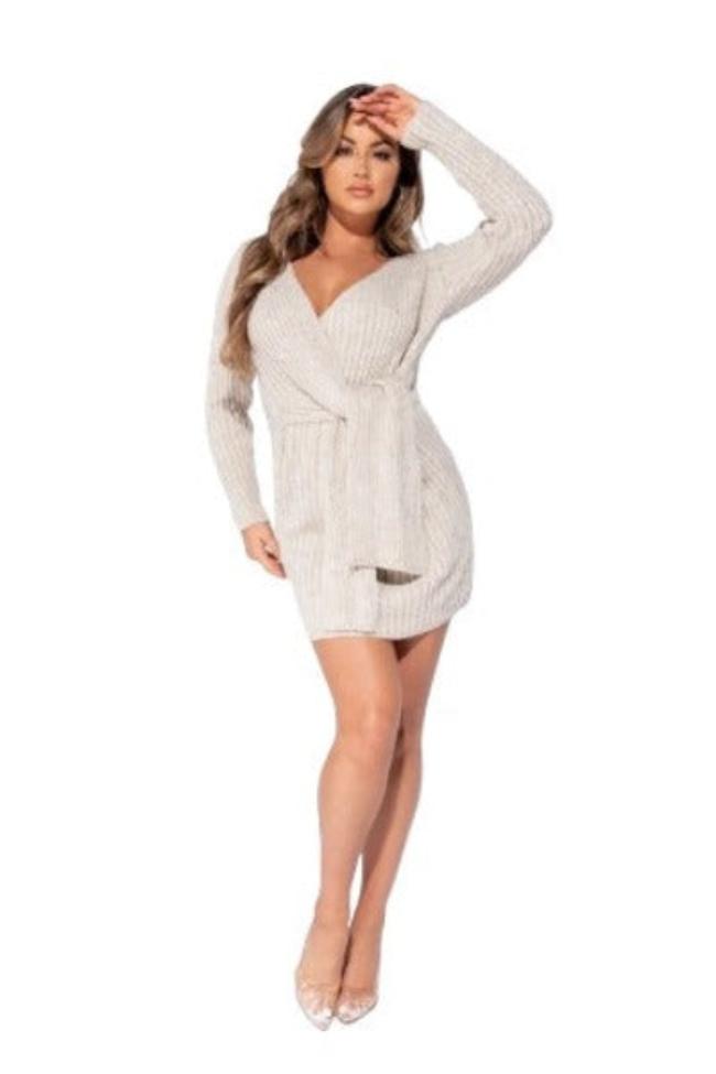 Cozy Muse Wrap Mini Dress
