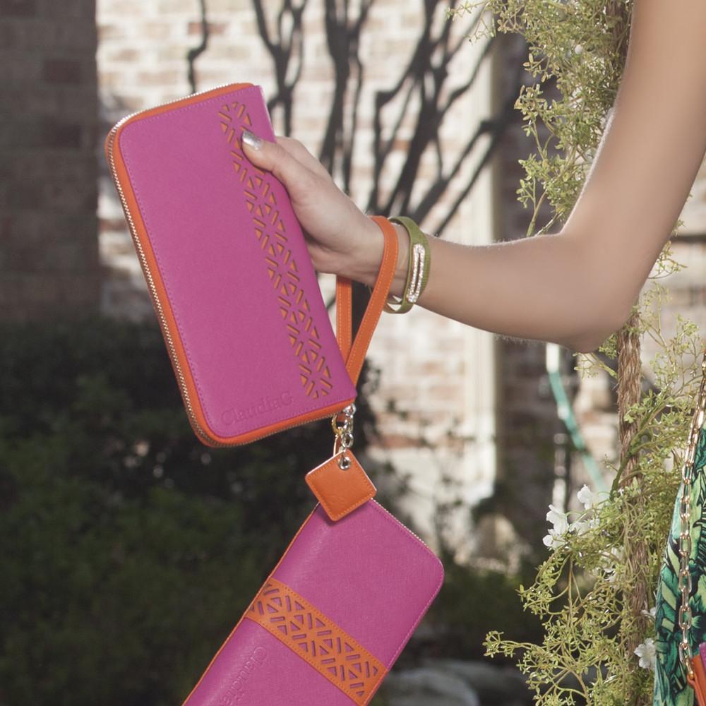 The Lotus Signature Wallet-Watermelon/Orange