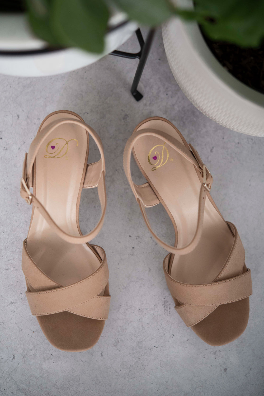 The Celeste Block Heel - Nude