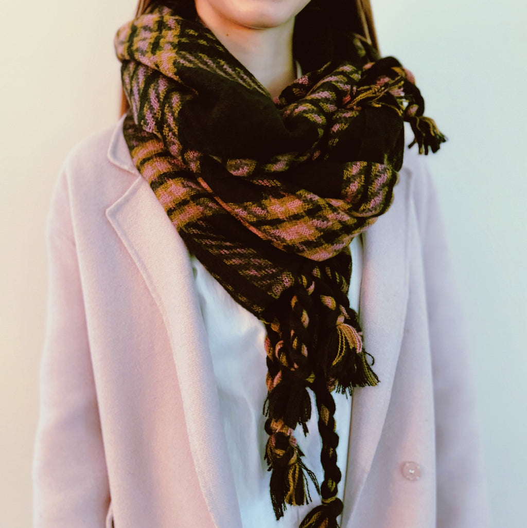 Harvest Plaid Fringe Scarf