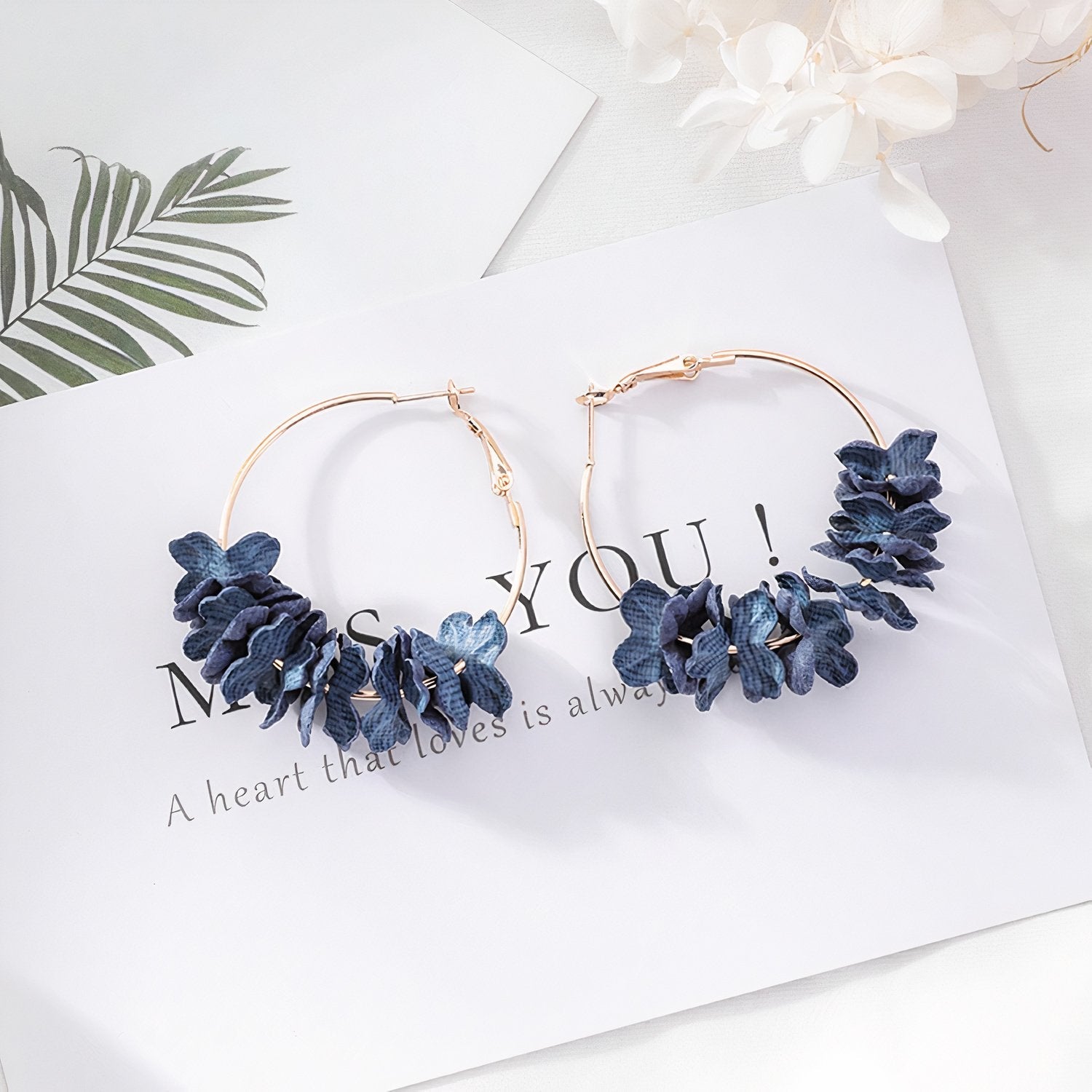 Midnight Bloom Hoop Earrings