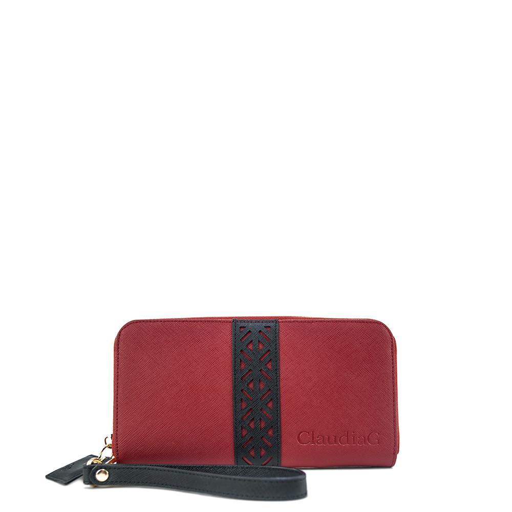 The Milan Signature Zip Wallet - Cab/Midnight Black