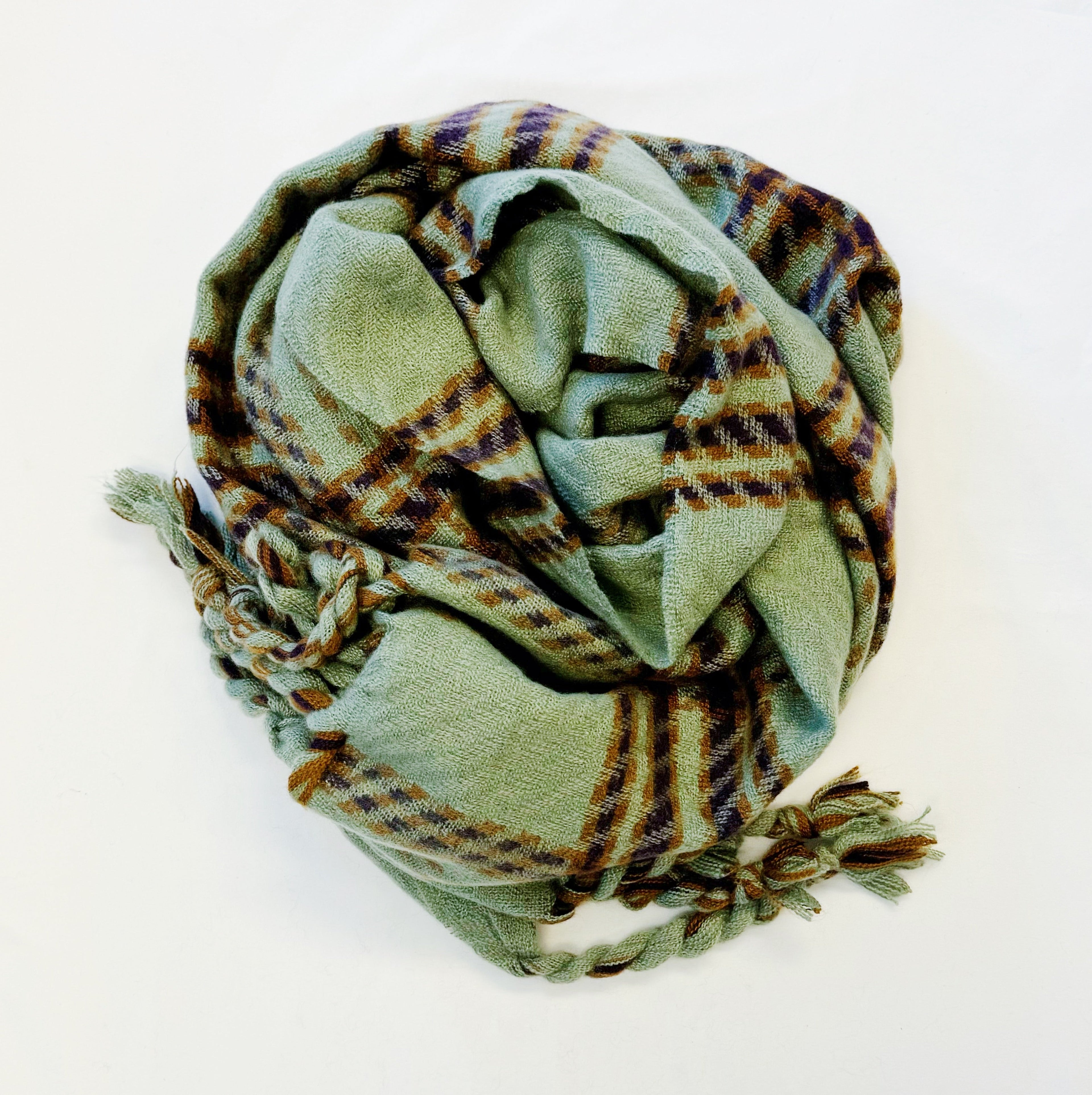 Harvest Plaid Fringe Scarf