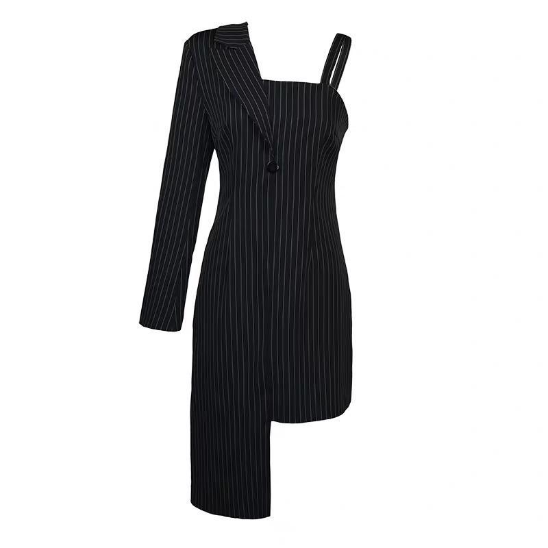 The Juliette Pinstripe Blazer Dress