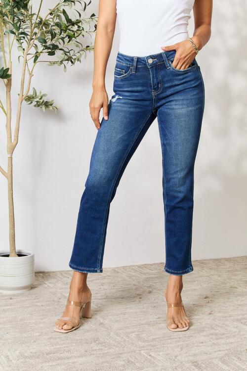 Harper Distressed Ankle Jeans