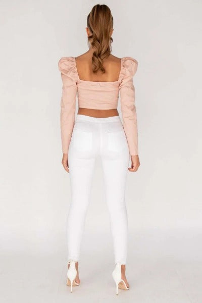 The Capri White Denim Jeggings