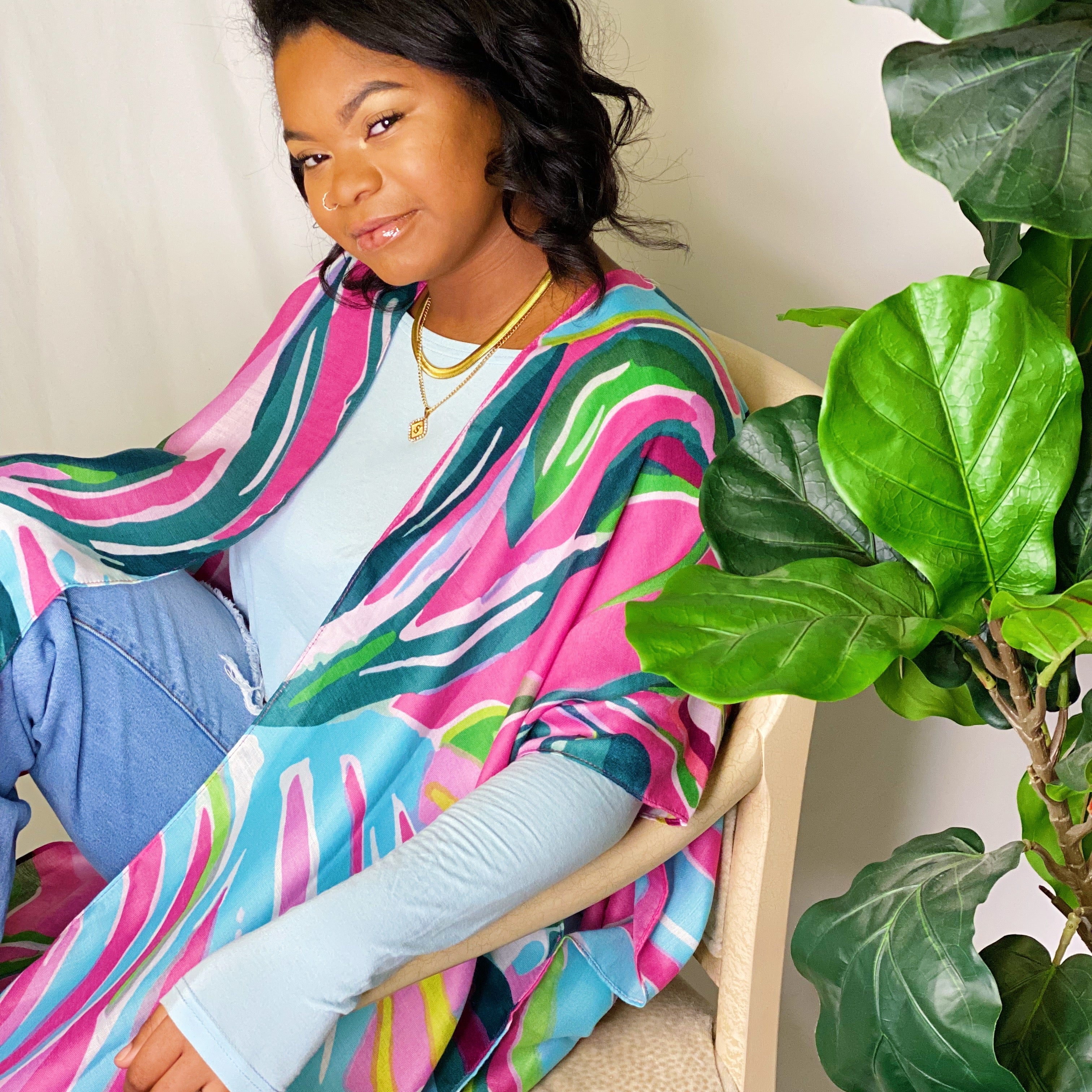 Pink Paradise Tassel Kimono