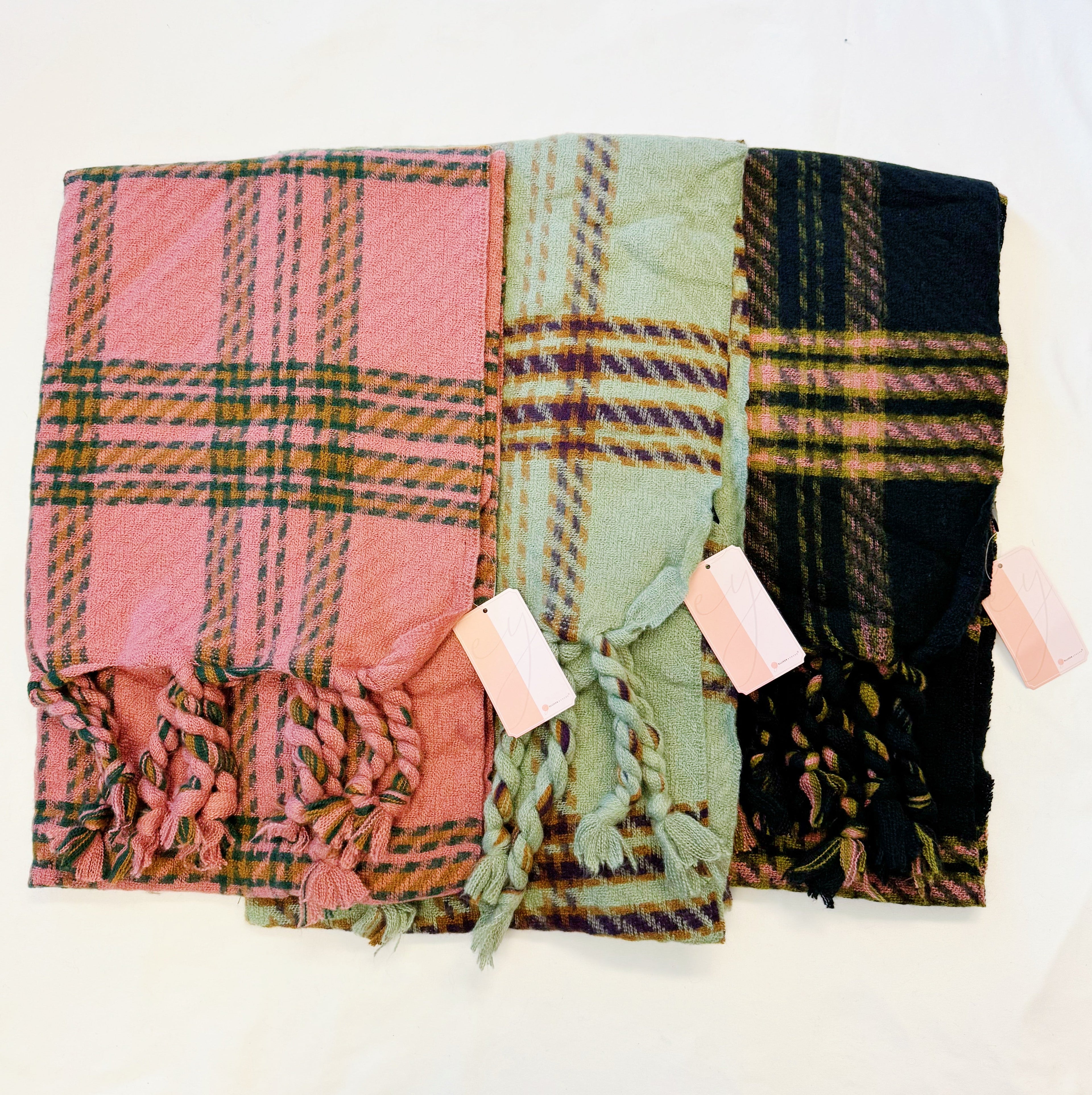 Harvest Plaid Fringe Scarf