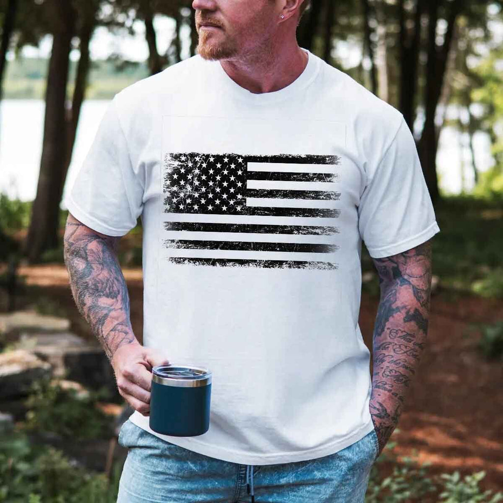 Distressed American Flag Graphic Tee