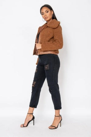 Aspen Luxe Teddy Bomber Jacket