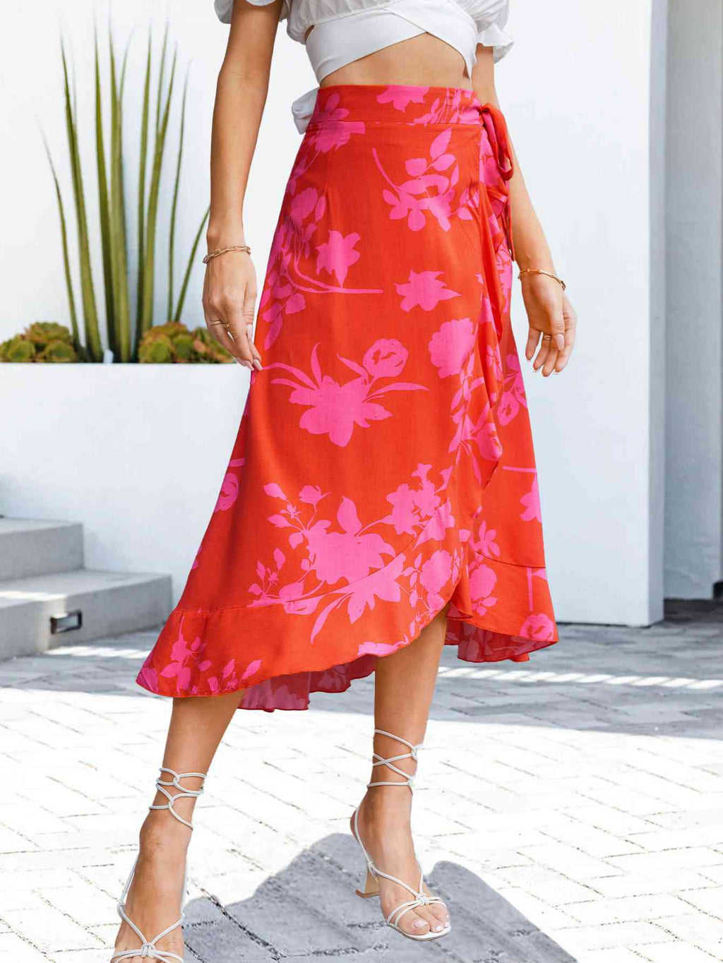 Sunset Bloom Midi Skirt