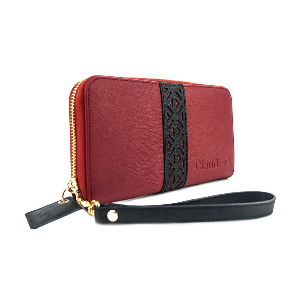 The Milan Signature Zip Wallet - Cab/Midnight Black