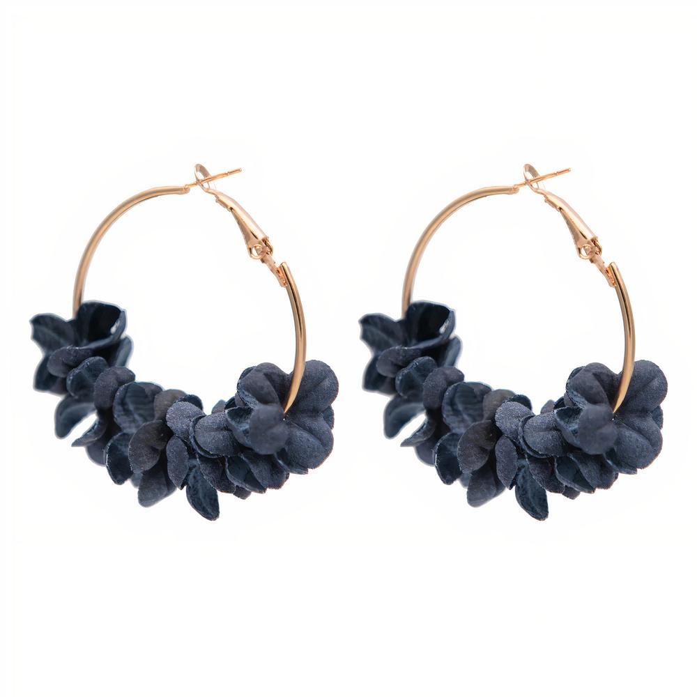 Midnight Bloom Hoop Earrings