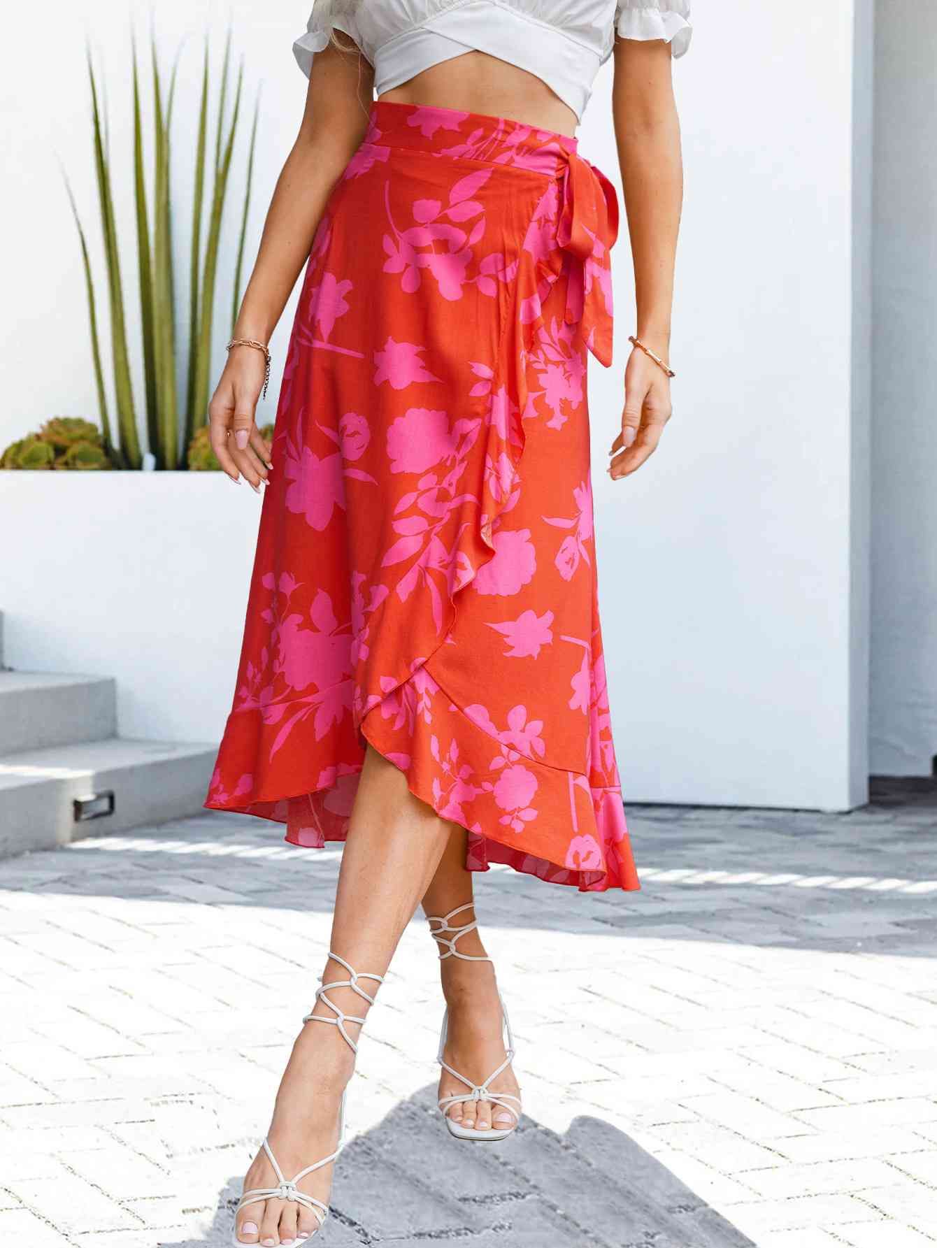 Sunset Bloom Midi Skirt