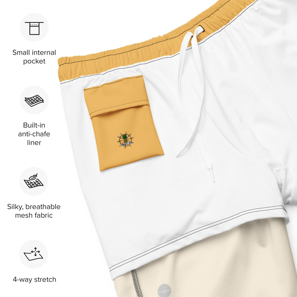 Coastal Breeze Men's Board Shorts (Gold)