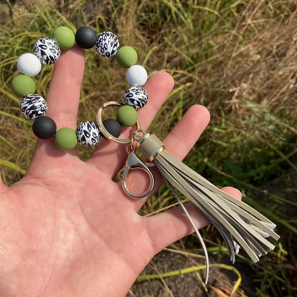 Boho Bliss Beaded Wristlet Keychain