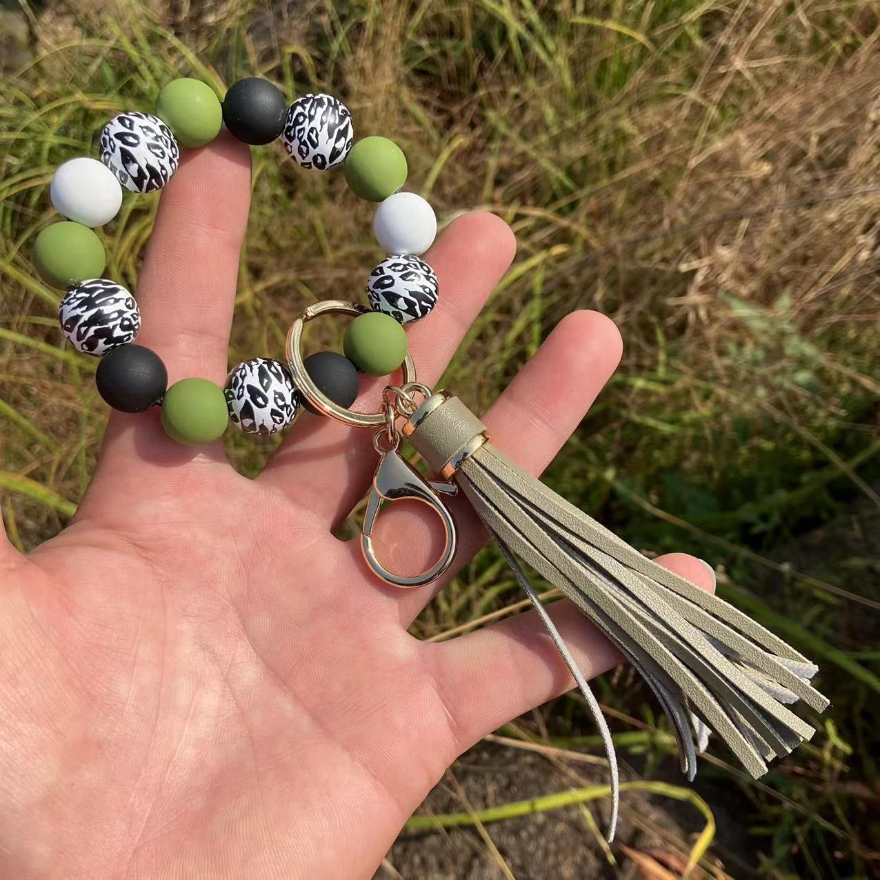 Boho Bliss Beaded Wristlet Keychain