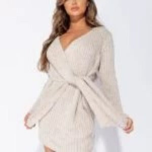 Cozy Muse Wrap Mini Dress
