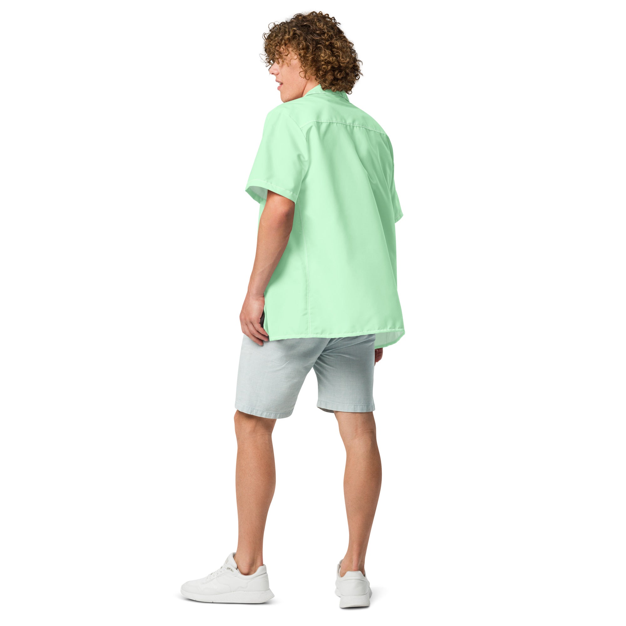 Mint Breeze Short-Sleeve Button-Up