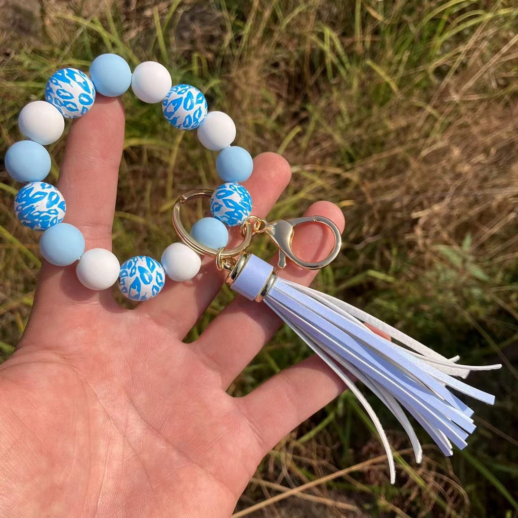 Boho Bliss Beaded Wristlet Keychain