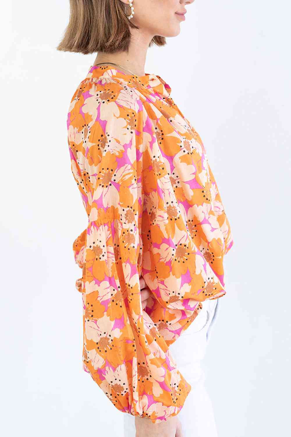 Marigold Bloom Balloon Sleeve Blouse