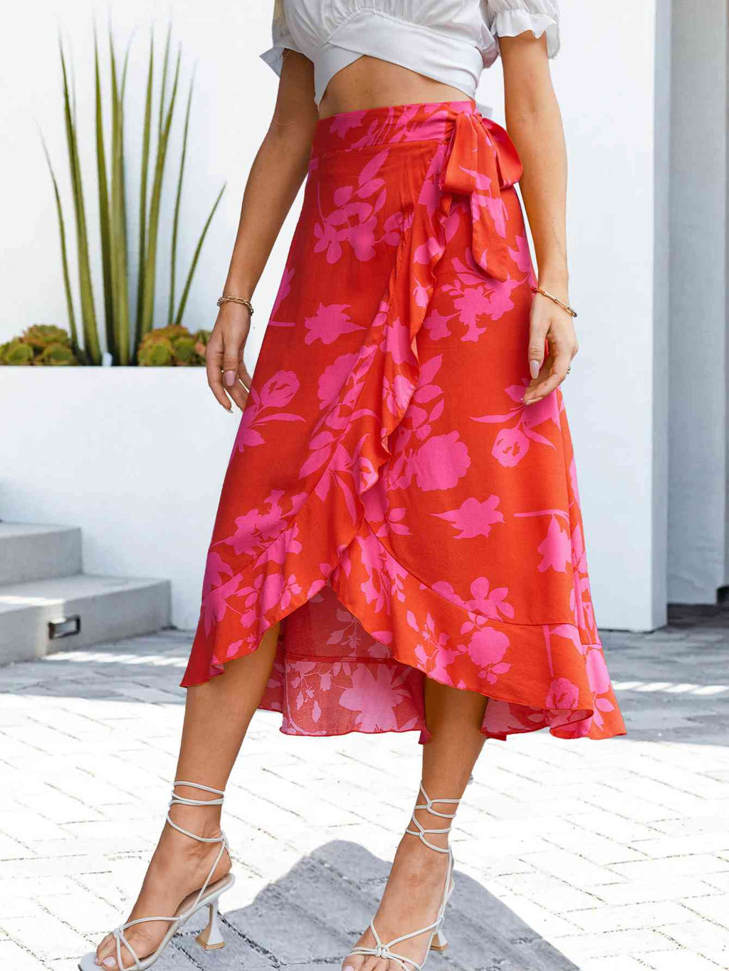 Sunset Bloom Midi Skirt