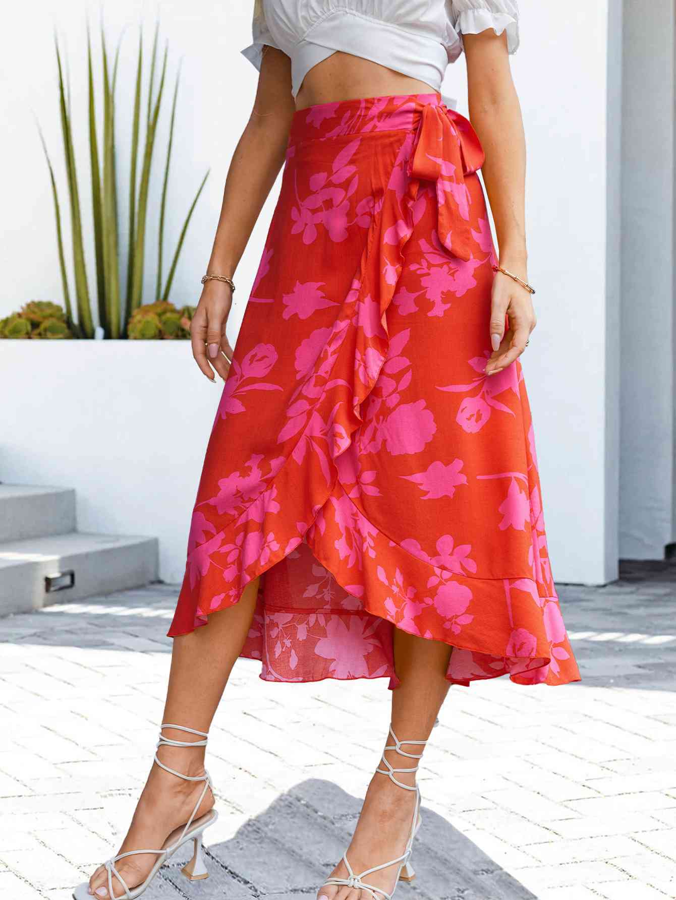 Sunset Bloom Midi Skirt