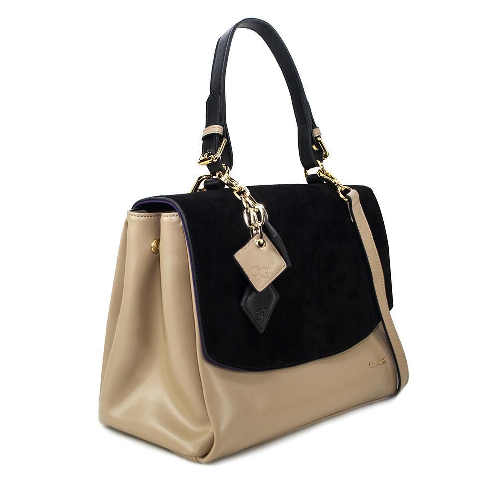 The Kensington Luxe Satchel - Midnight Black / Tan