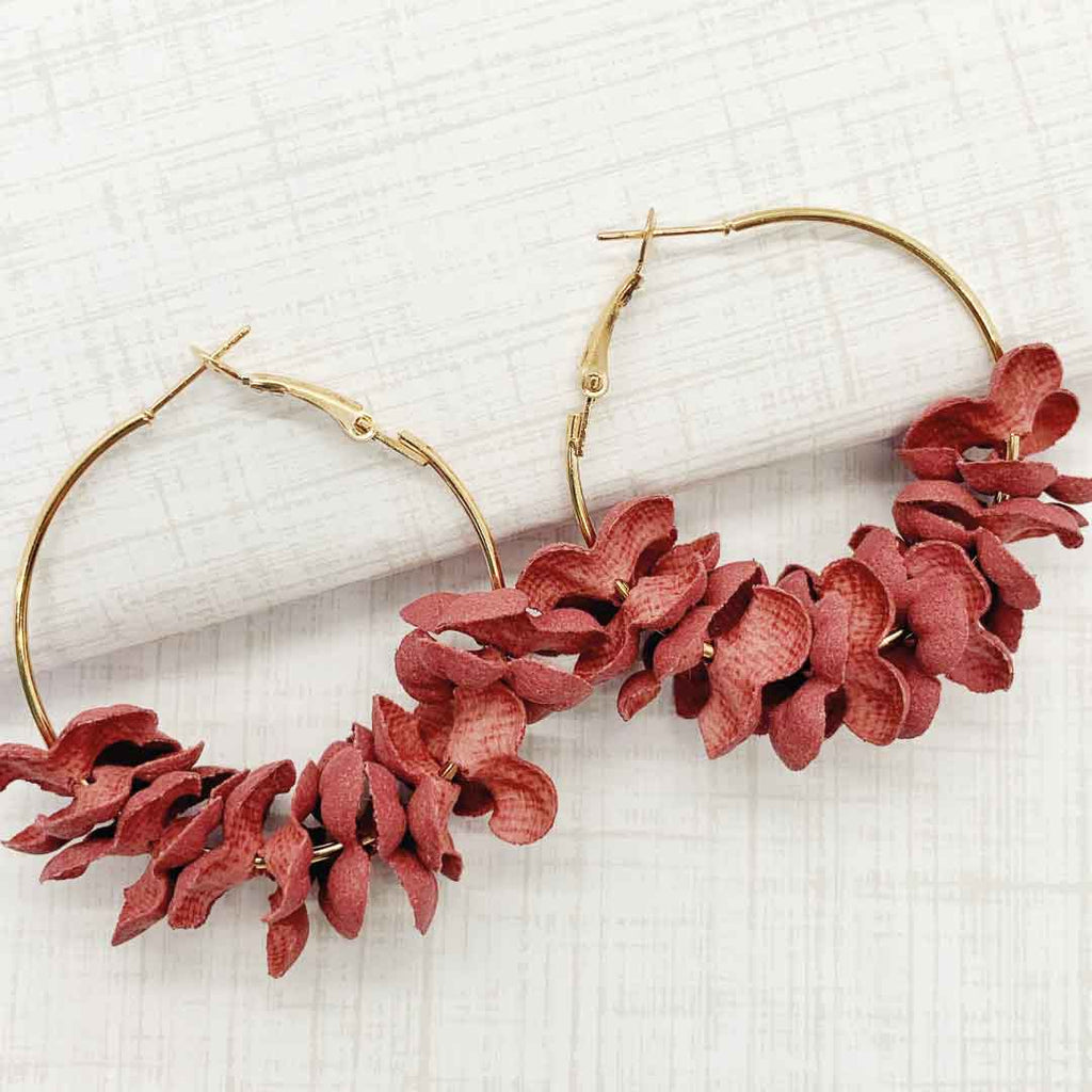 Blush Bloom Hoop Earrings