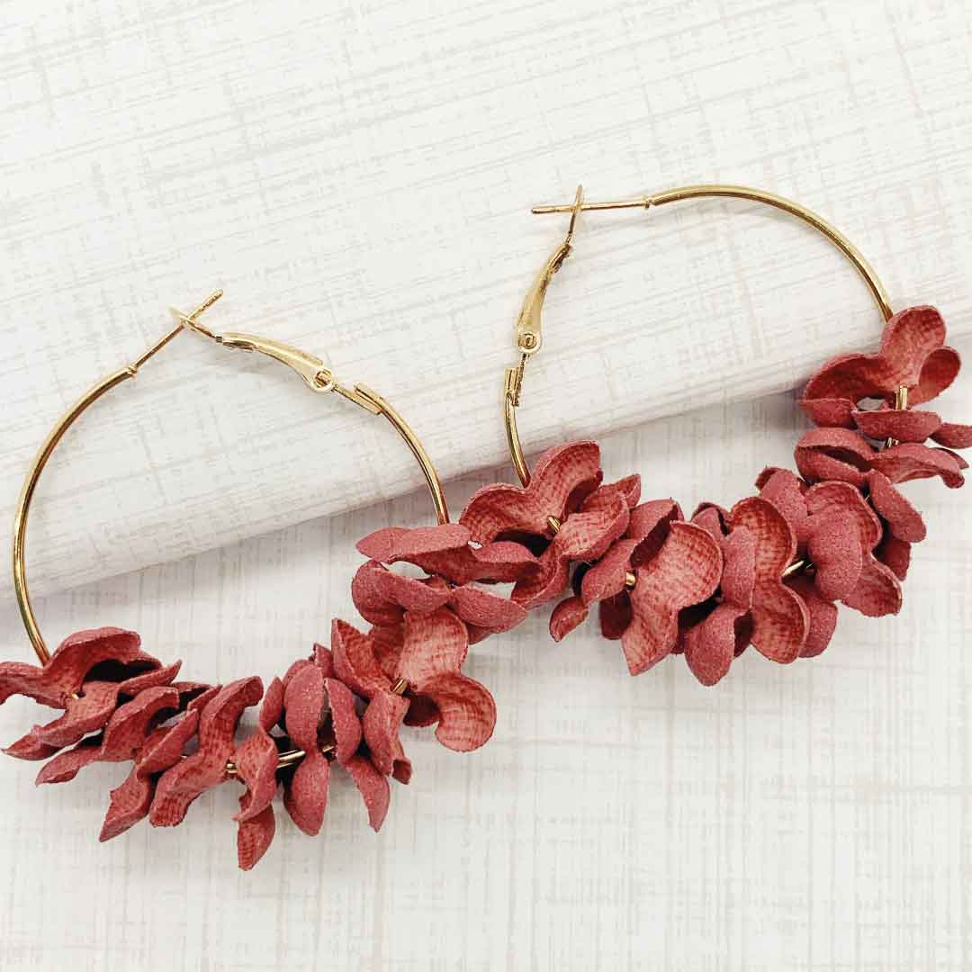 Blush Bloom Hoop Earrings