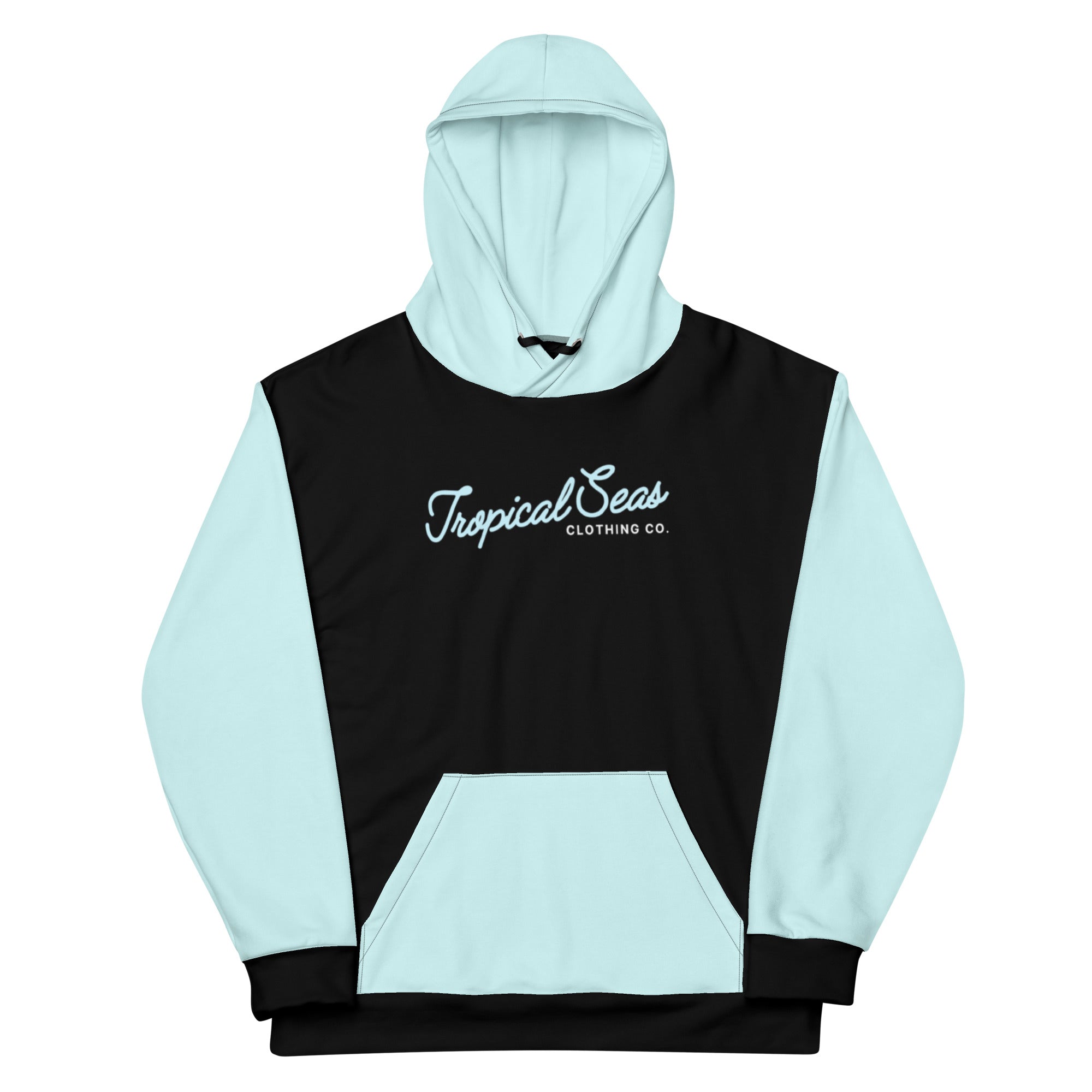 Tropical Seas Two-Tone Pullover Hoodie - Blue/Black