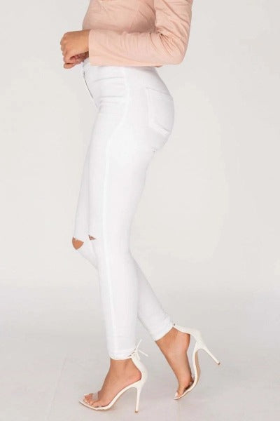 The Capri White Denim Jeggings