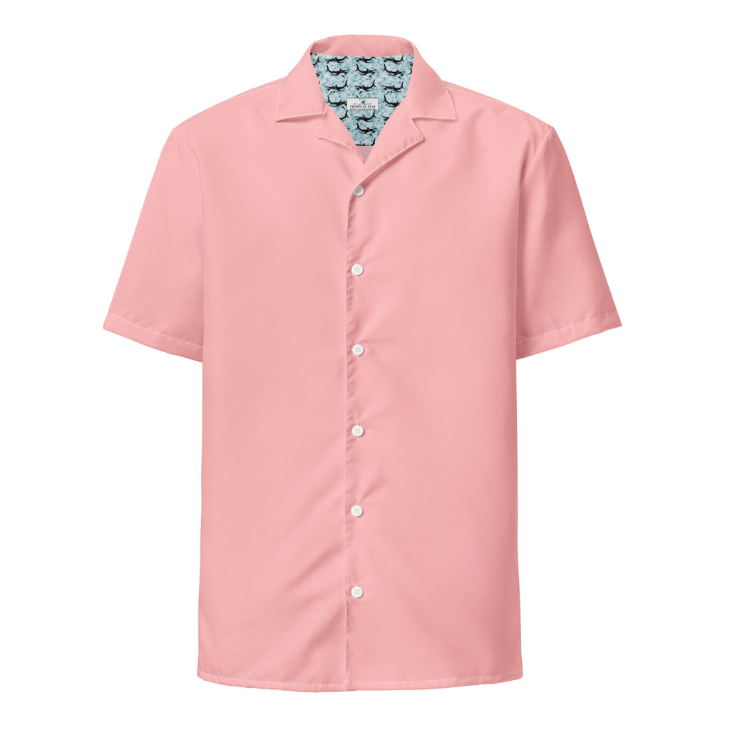 Coral Sunset Short-Sleeve Button-Up