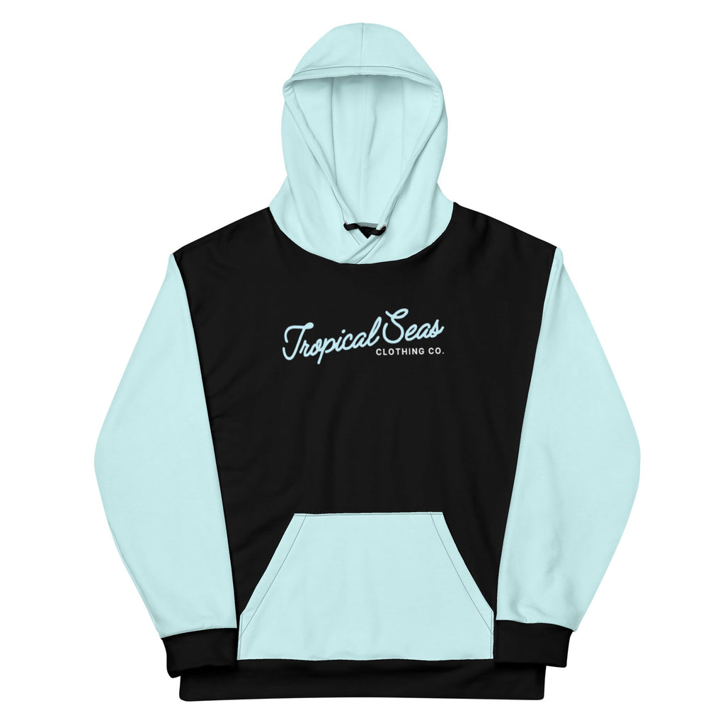 Tropical Seas Two-Tone Pullover Hoodie - Blue/Black