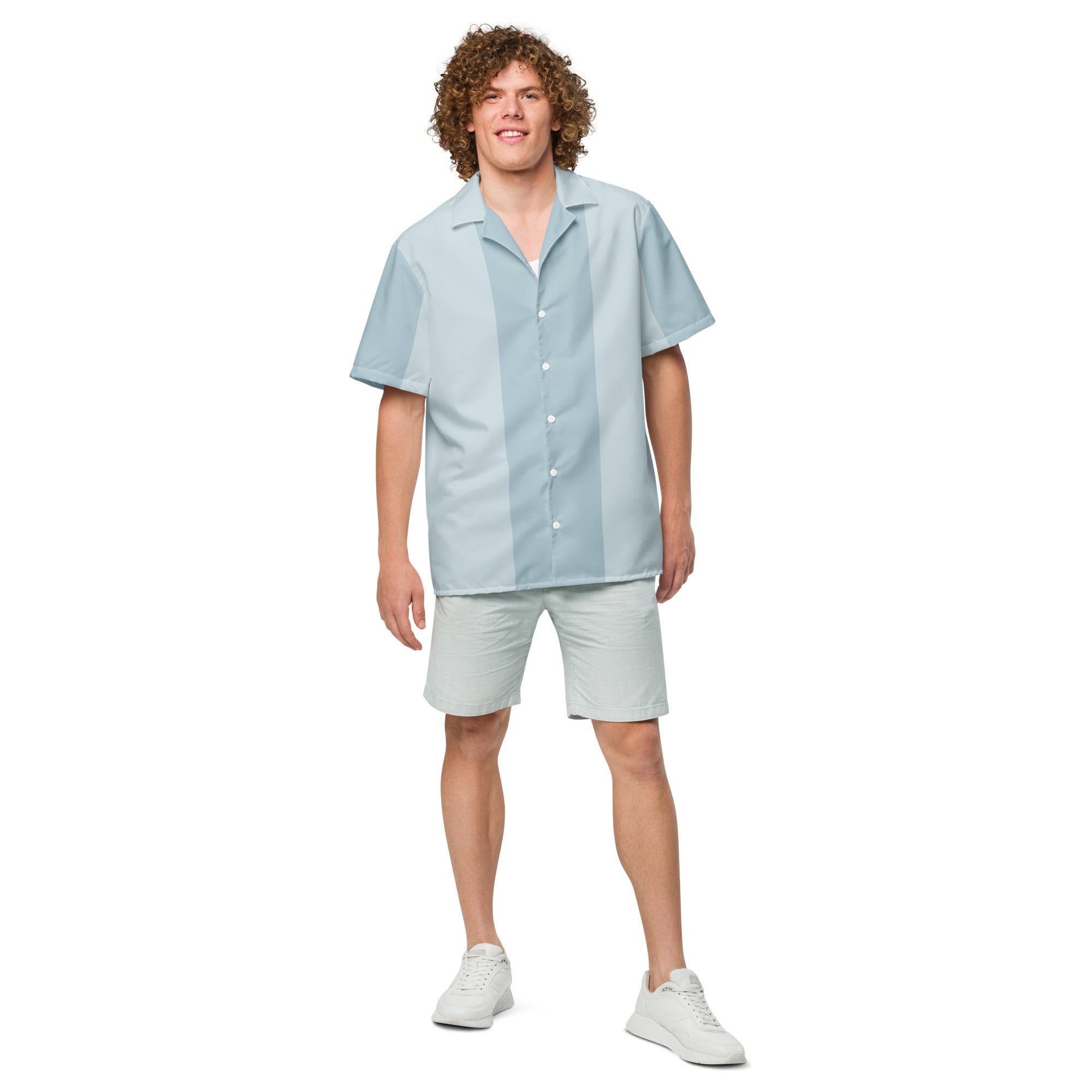 Coastal Mist Short-Sleeve Button-Up