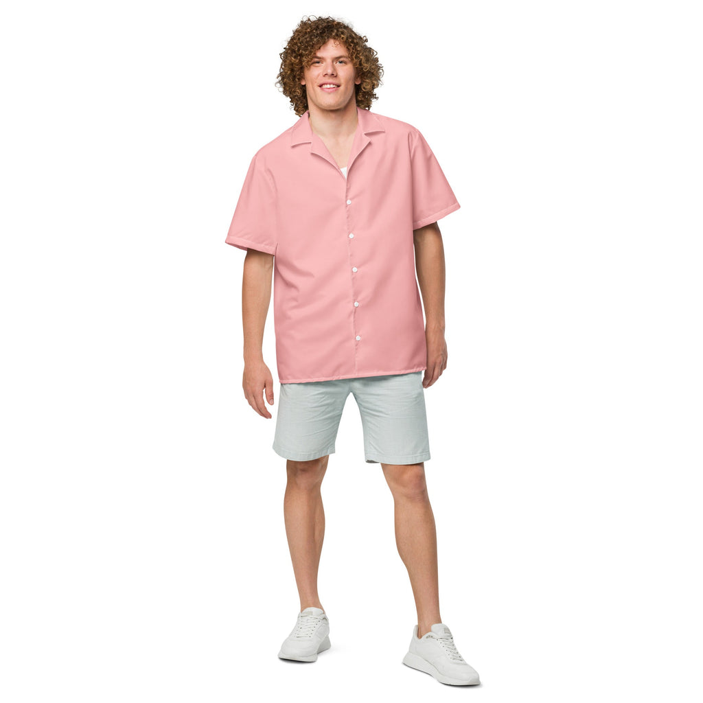 Coral Sunset Short-Sleeve Button-Up