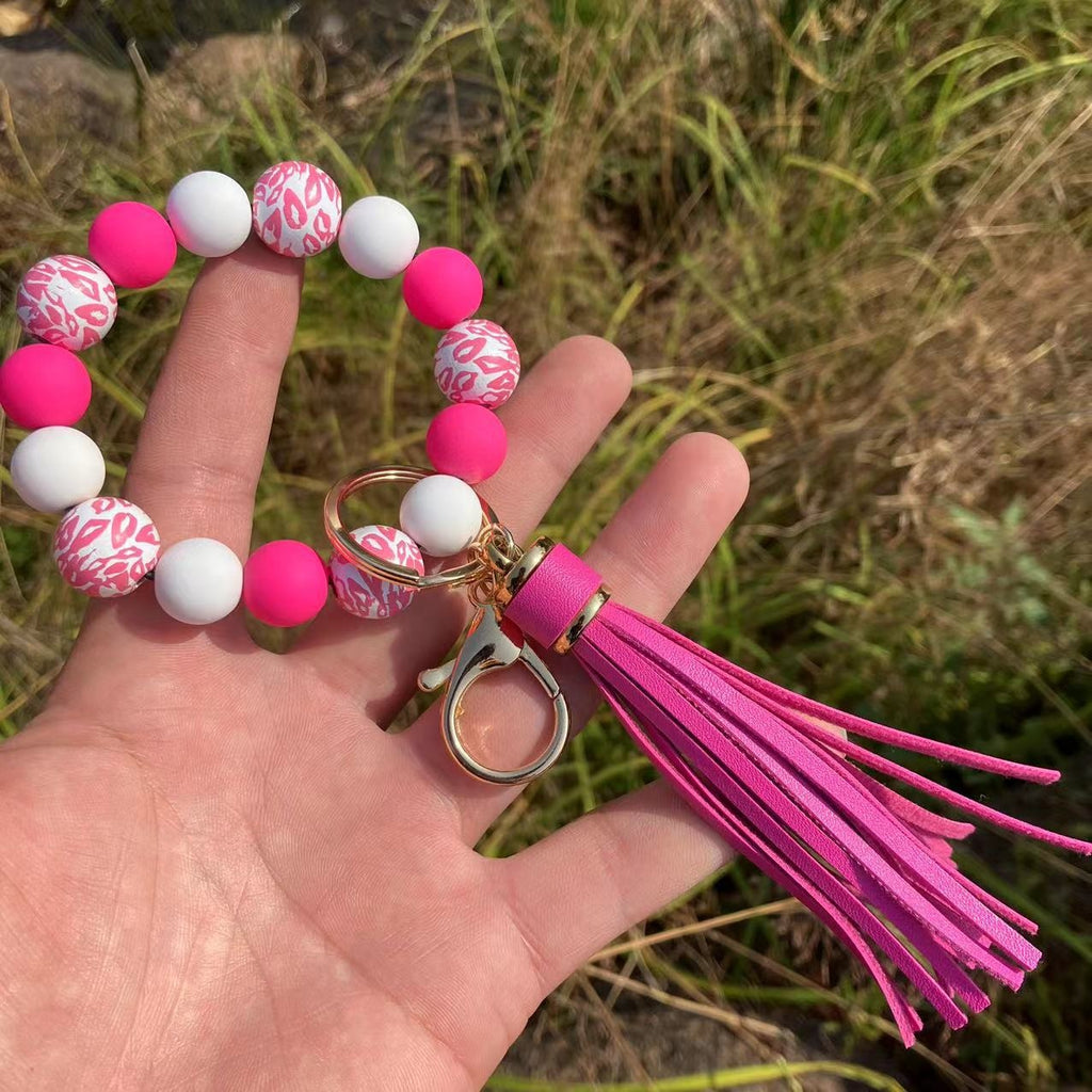 Boho Bliss Beaded Wristlet Keychain
