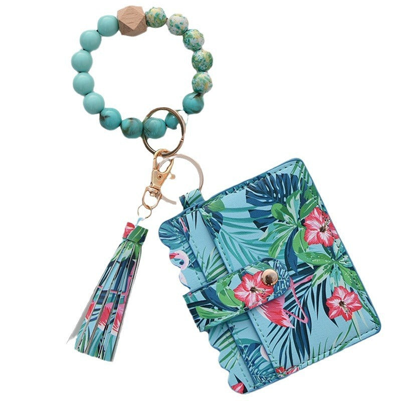 Boho Bliss Beaded Wristlet Keychain