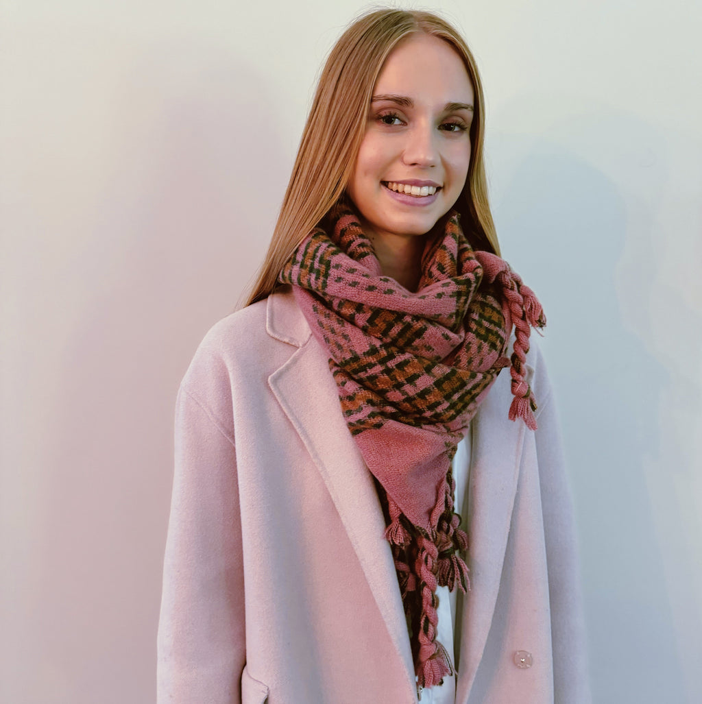 Harvest Plaid Fringe Scarf