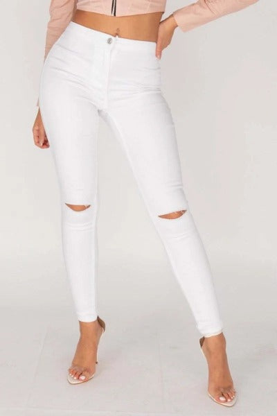 The Capri White Denim Jeggings