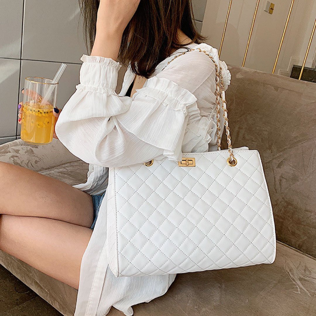 The Paris Quilted Chain Tote