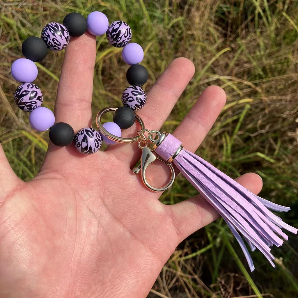 Boho Bliss Beaded Wristlet Keychain