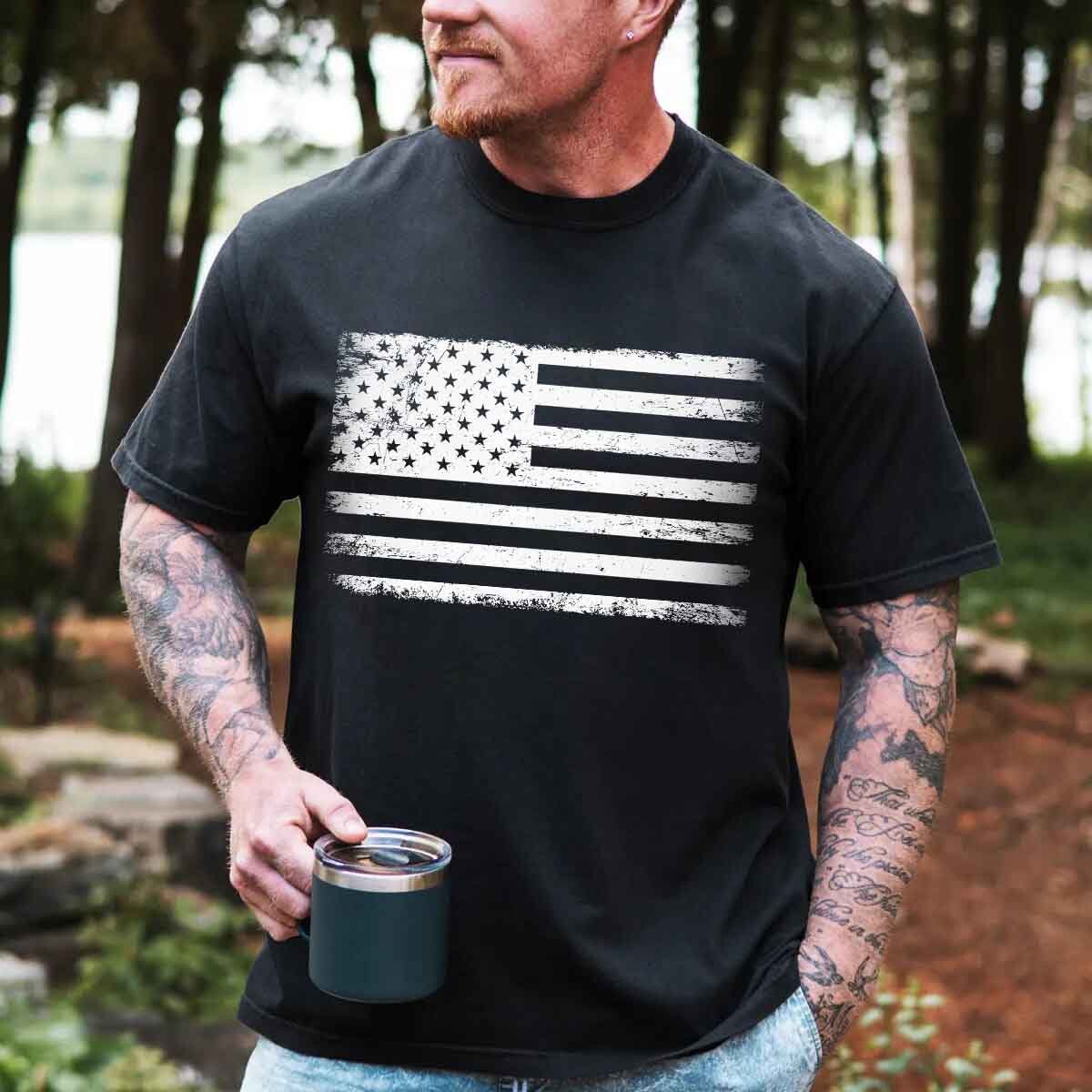 Distressed American Flag Graphic Tee