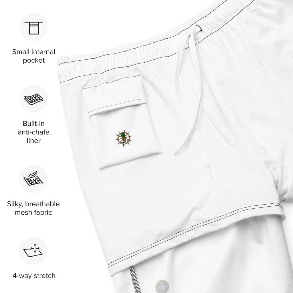 Coastal Breeze Men's Board Shorts (White)