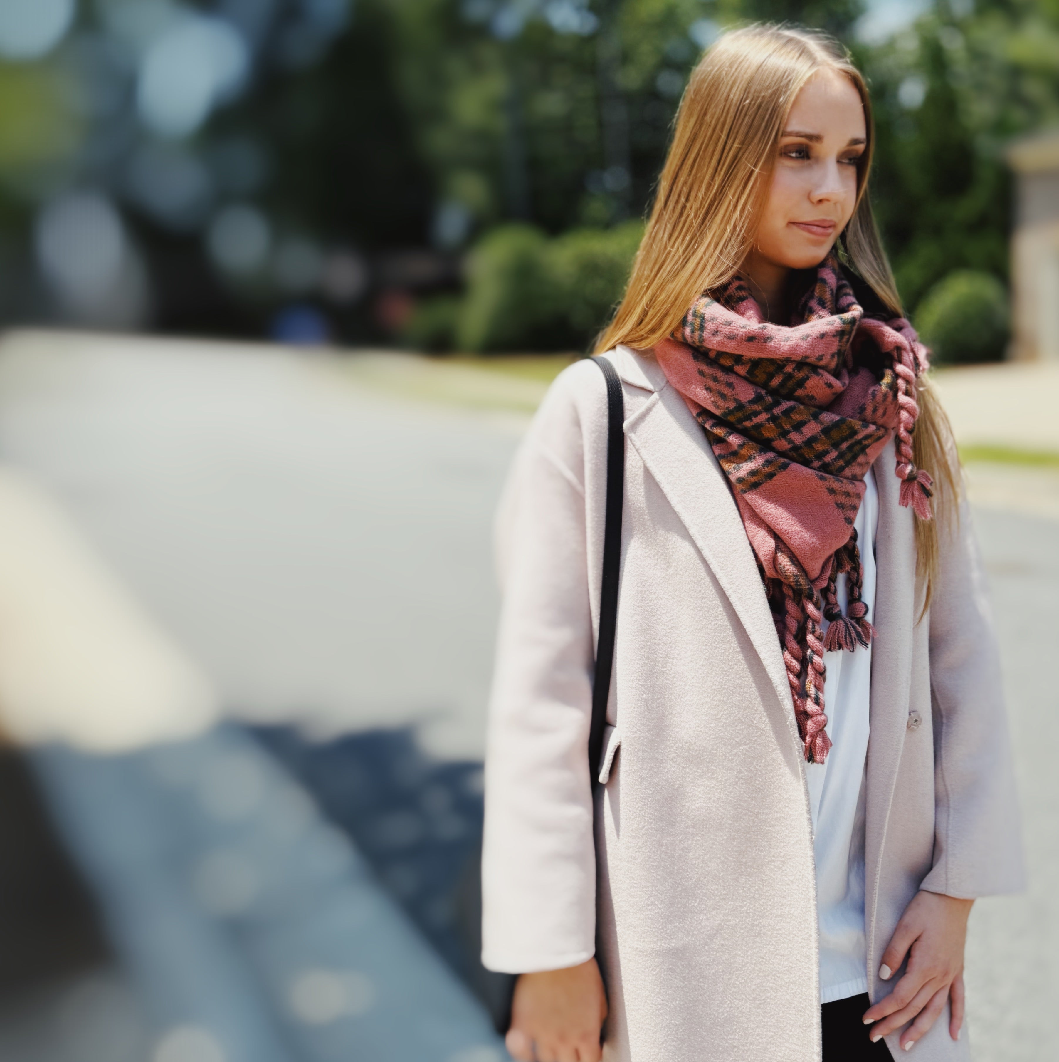 Harvest Plaid Fringe Scarf