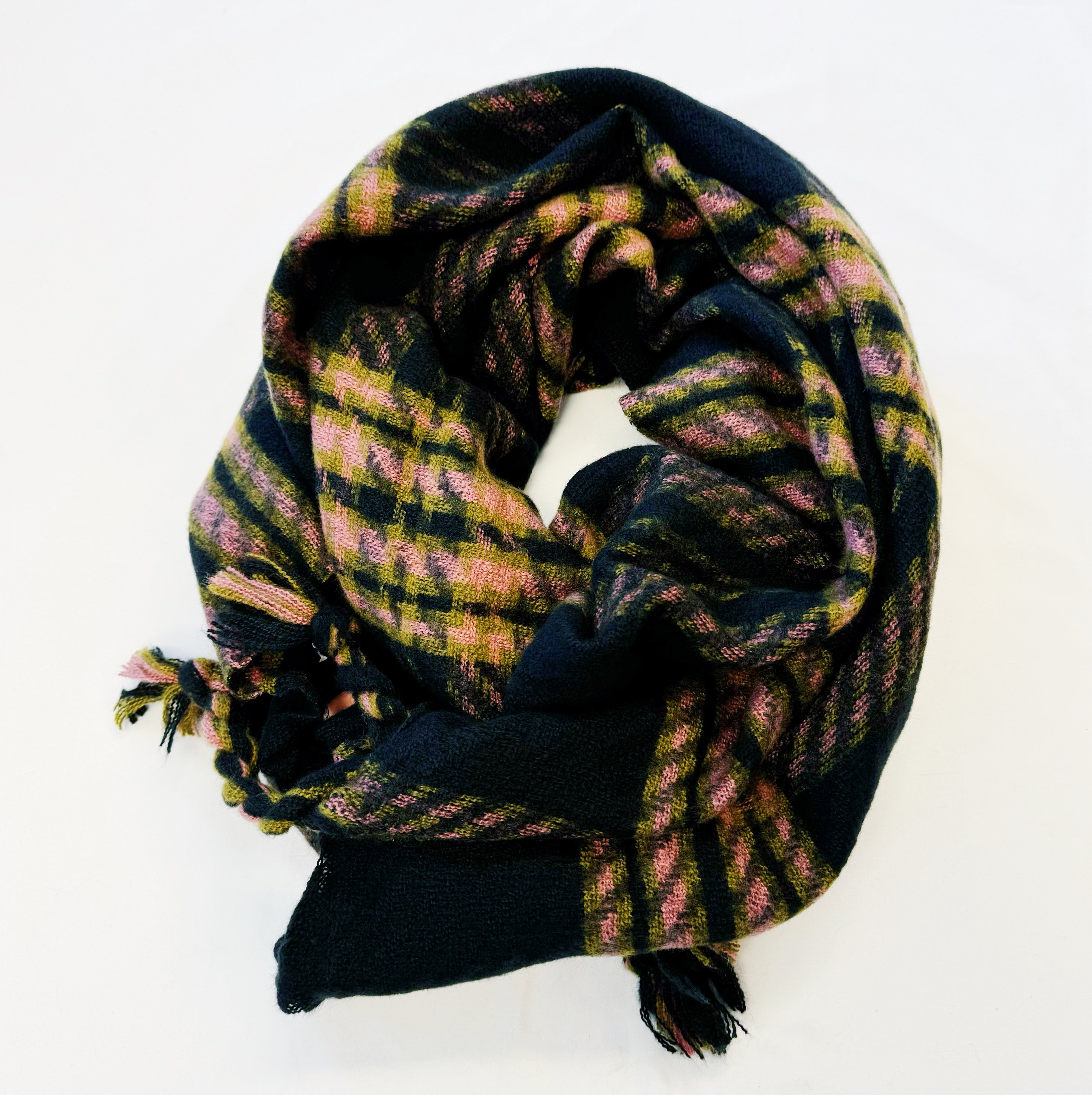 Harvest Plaid Fringe Scarf