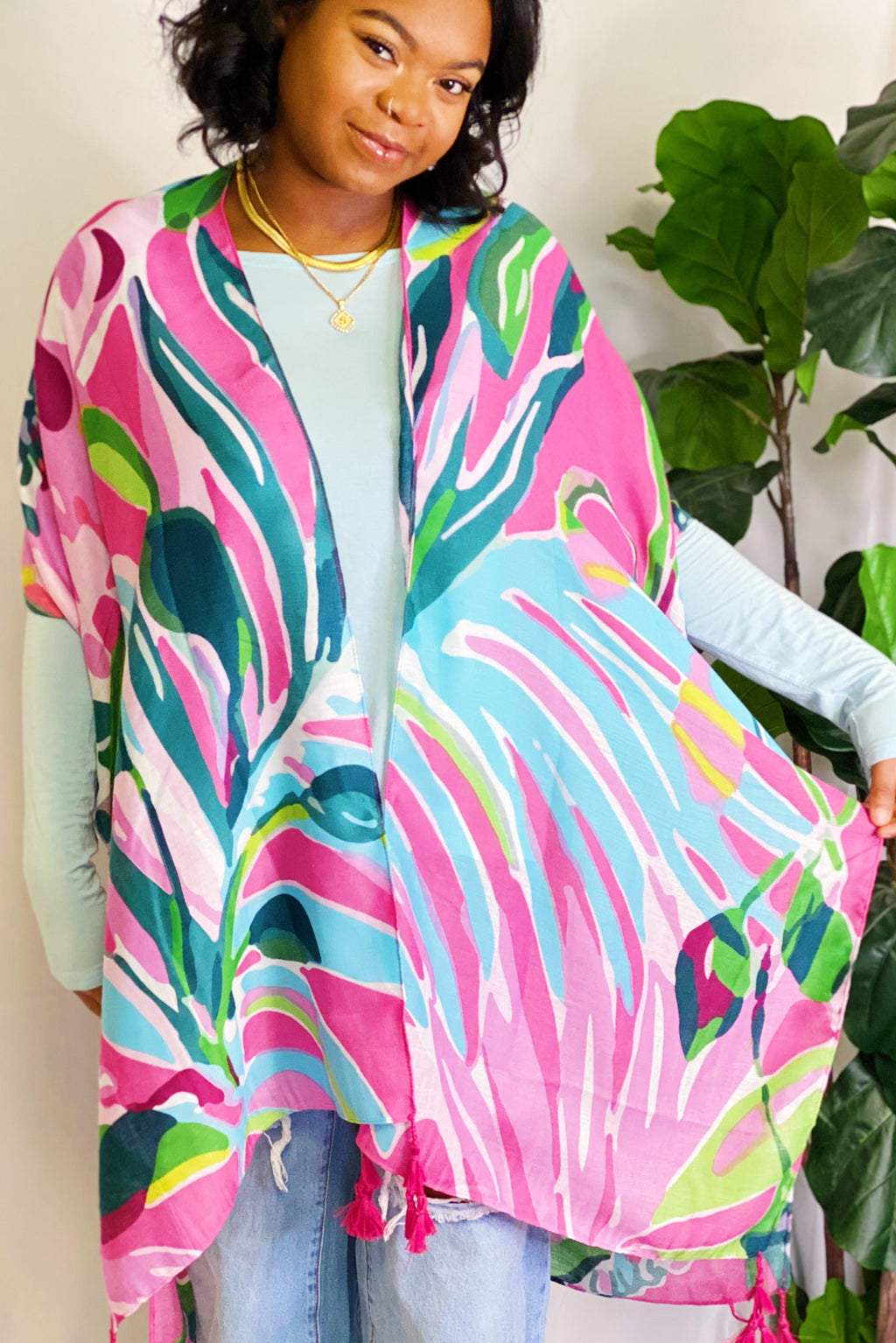 Pink Paradise Tassel Kimono
