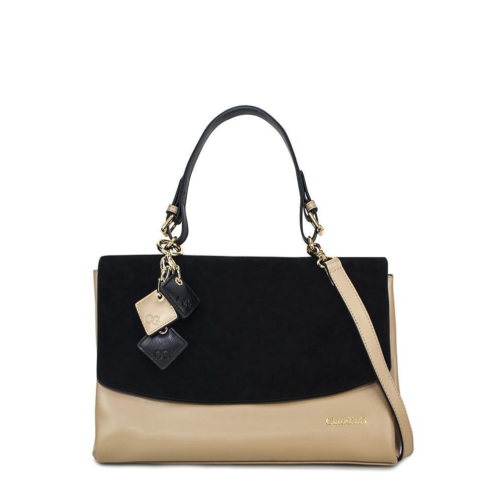 The Kensington Luxe Satchel - Midnight Black / Tan