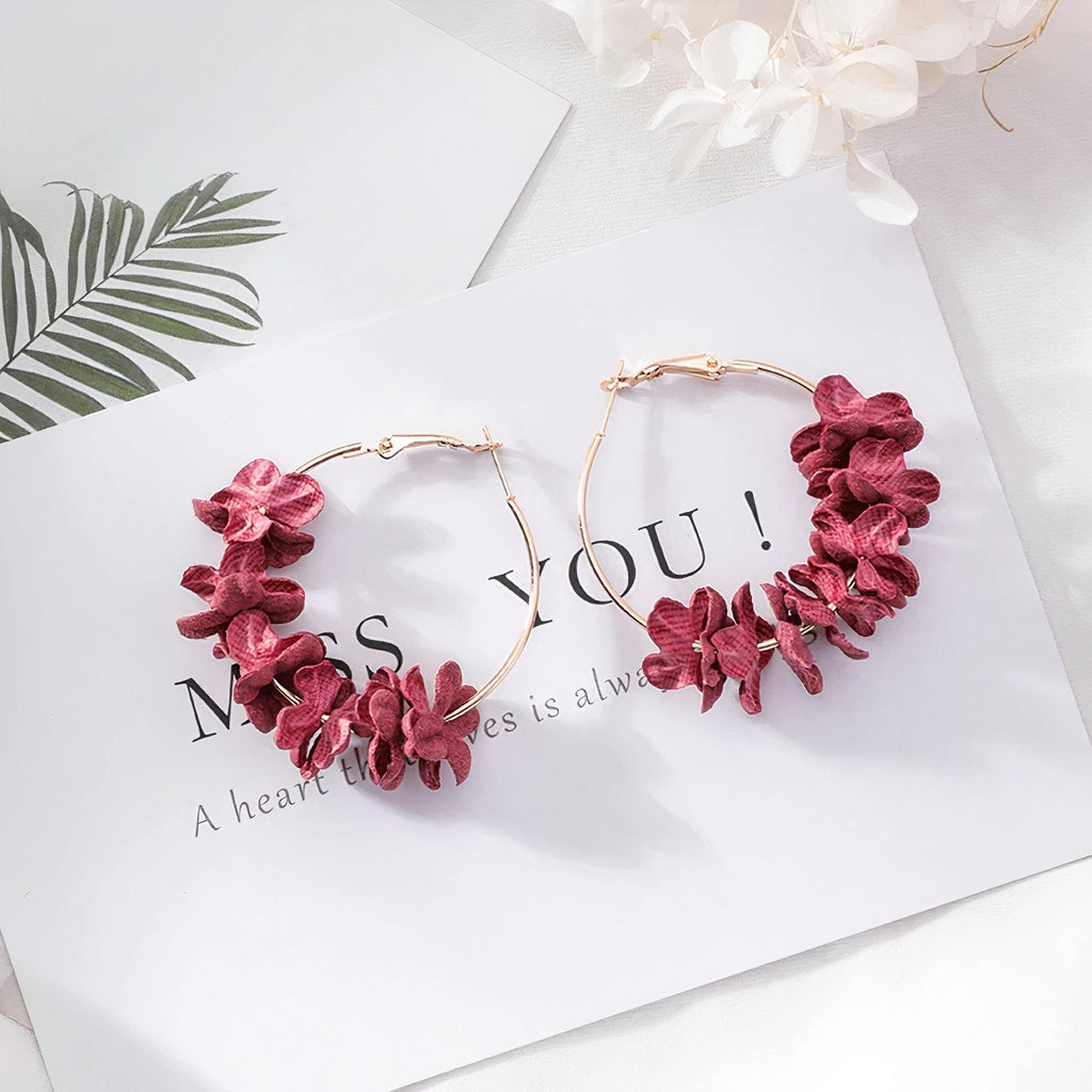 Blush Bloom Hoop Earrings