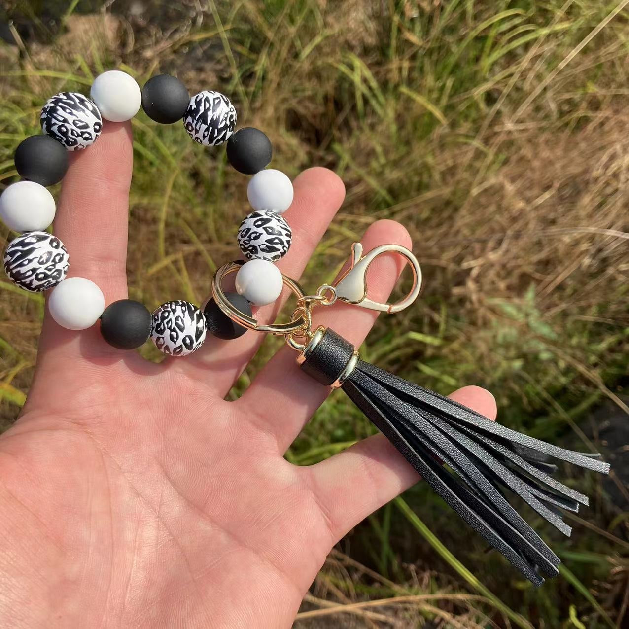 Boho Bliss Beaded Wristlet Keychain